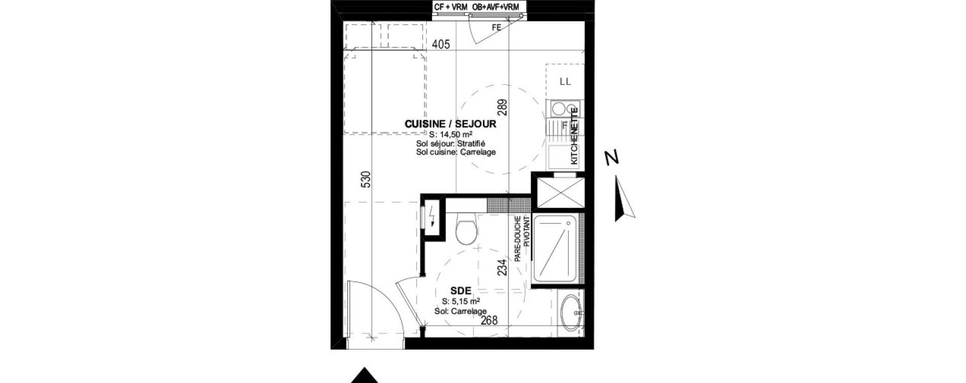 Appartement T1 de 19,65 m2 &agrave; Strasbourg Neudorf - musau