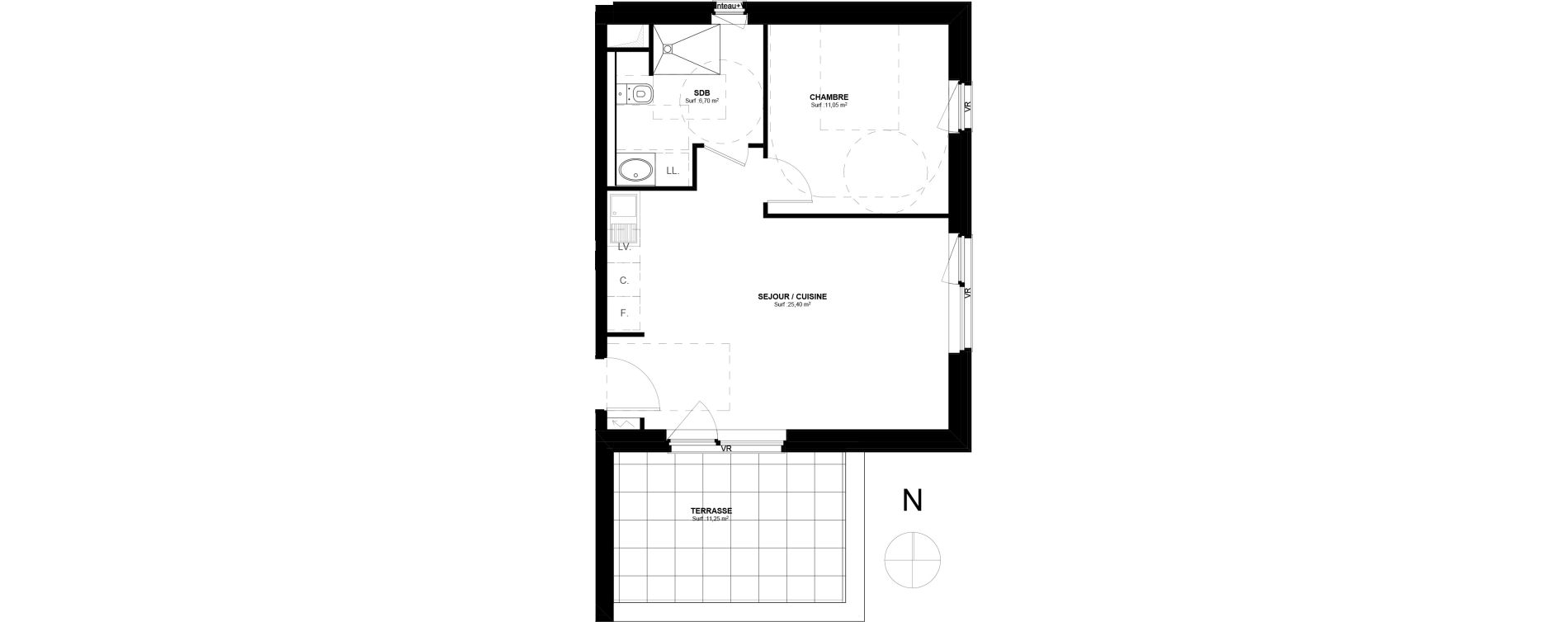 Appartement T2 de 43,15 m2 &agrave; Strasbourg Montagne verte