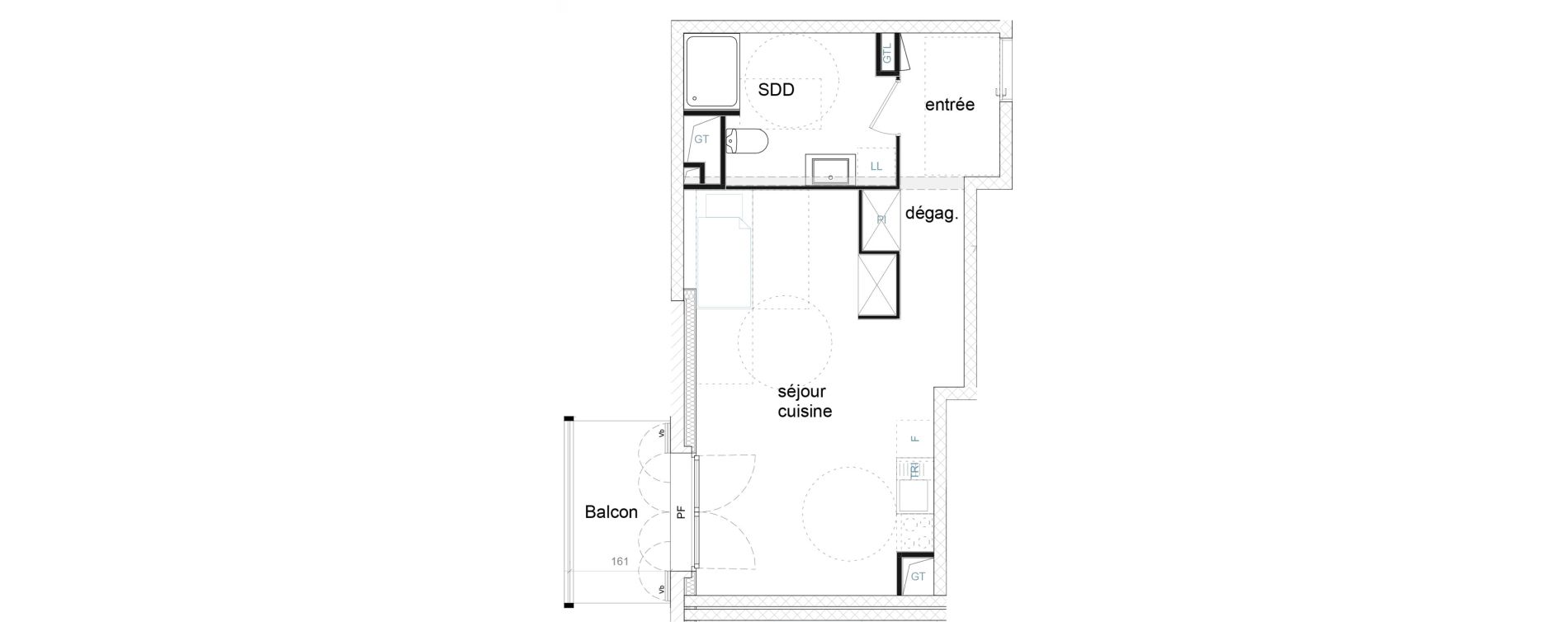 Appartement T1 de 36,89 m2 &agrave; Strasbourg Starlette