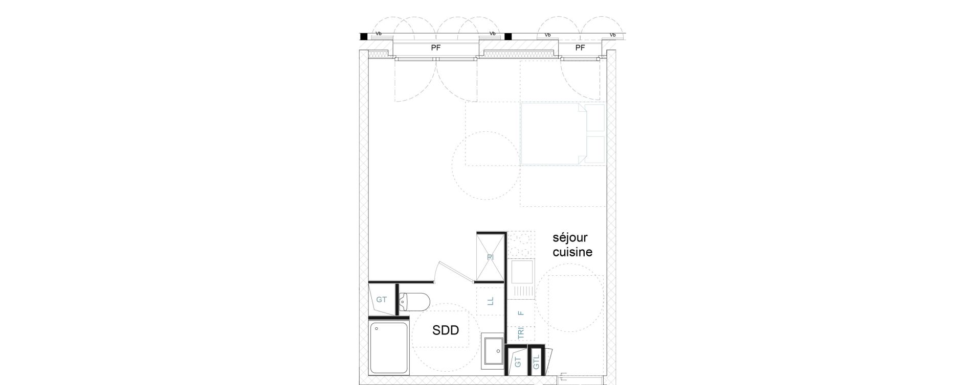 Appartement T1 de 34,81 m2 &agrave; Strasbourg Starlette