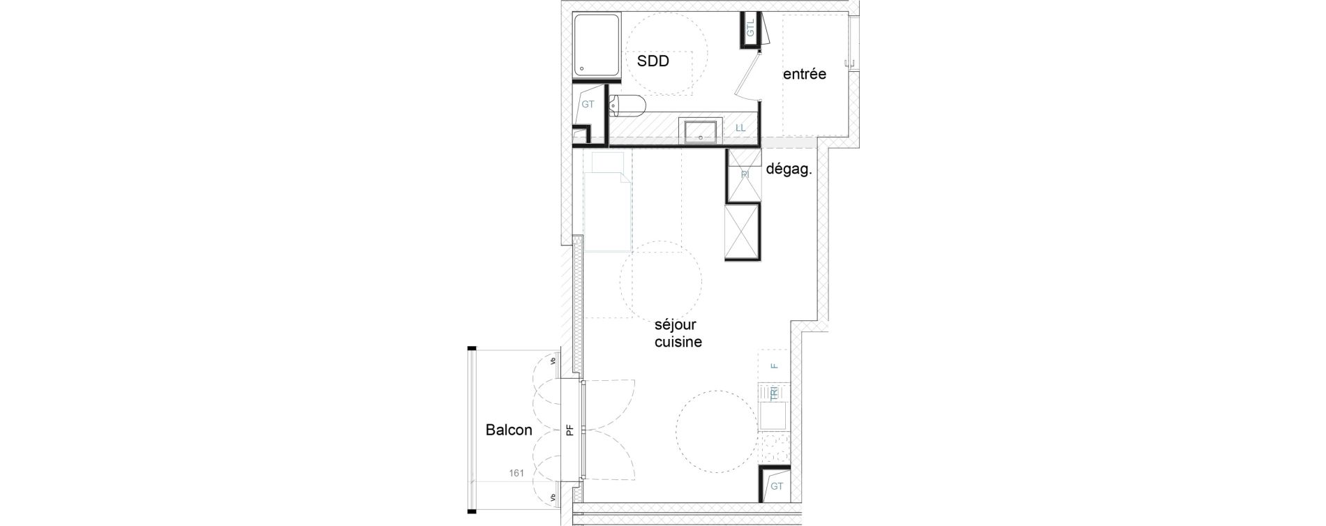 Appartement T1 de 36,89 m2 &agrave; Strasbourg Starlette