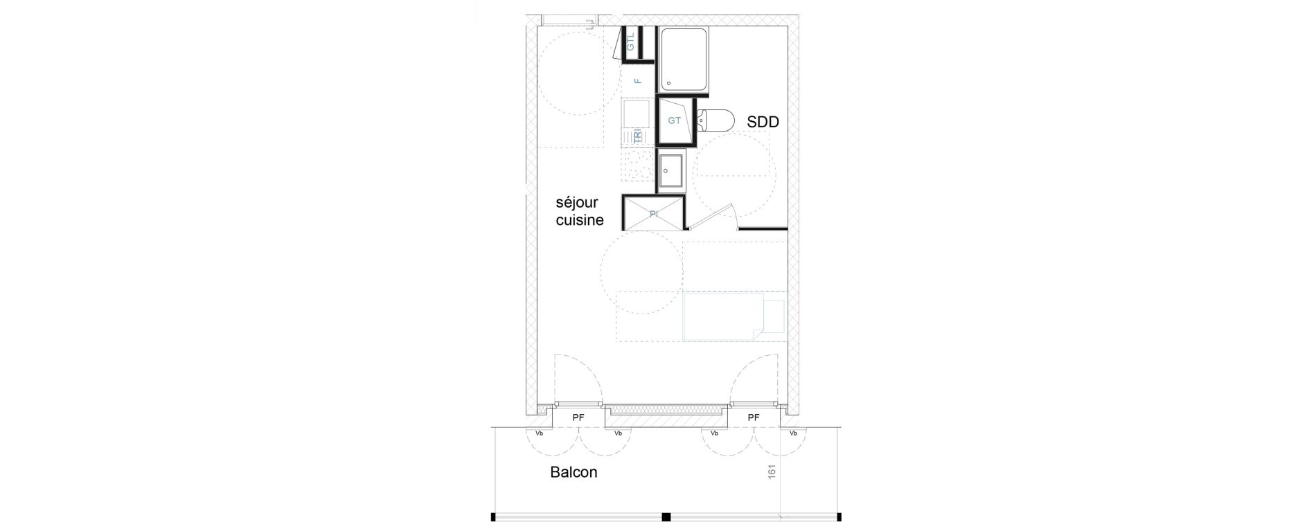 Appartement T1 de 29,30 m2 &agrave; Strasbourg Starlette