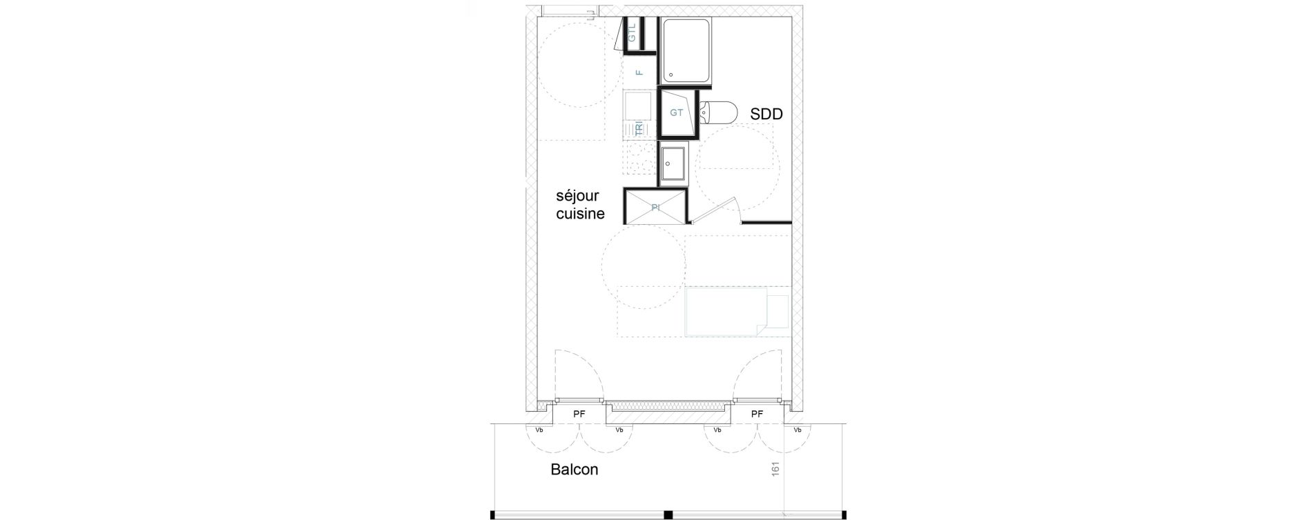 Appartement T1 de 29,30 m2 &agrave; Strasbourg Starlette