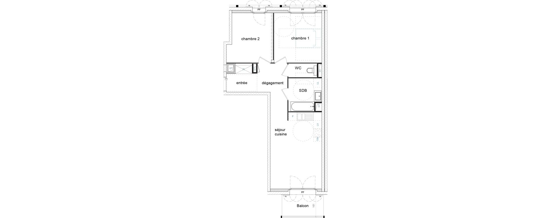 Appartement T3 de 62,08 m2 &agrave; Strasbourg Starlette