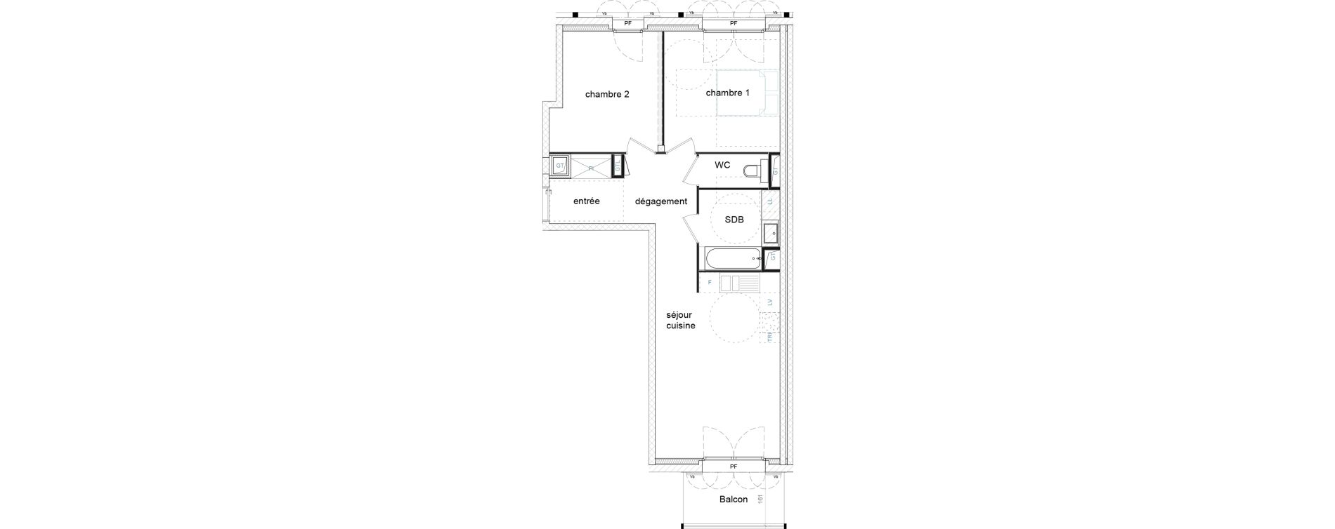 Appartement T3 de 62,08 m2 &agrave; Strasbourg Starlette