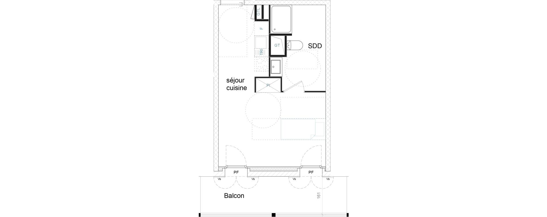 Appartement T1 de 29,30 m2 &agrave; Strasbourg Starlette