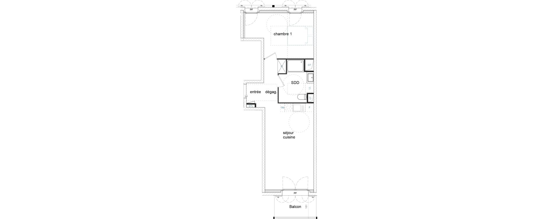 Appartement T2 de 48,37 m2 &agrave; Strasbourg Starlette