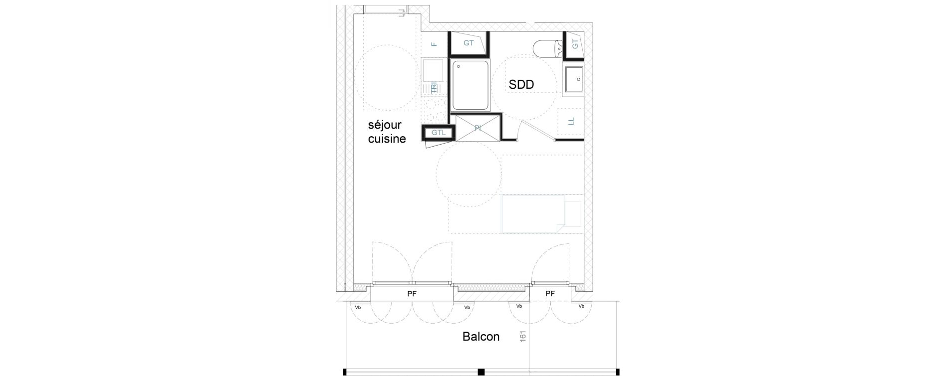 Appartement T1 de 29,36 m2 &agrave; Strasbourg Starlette