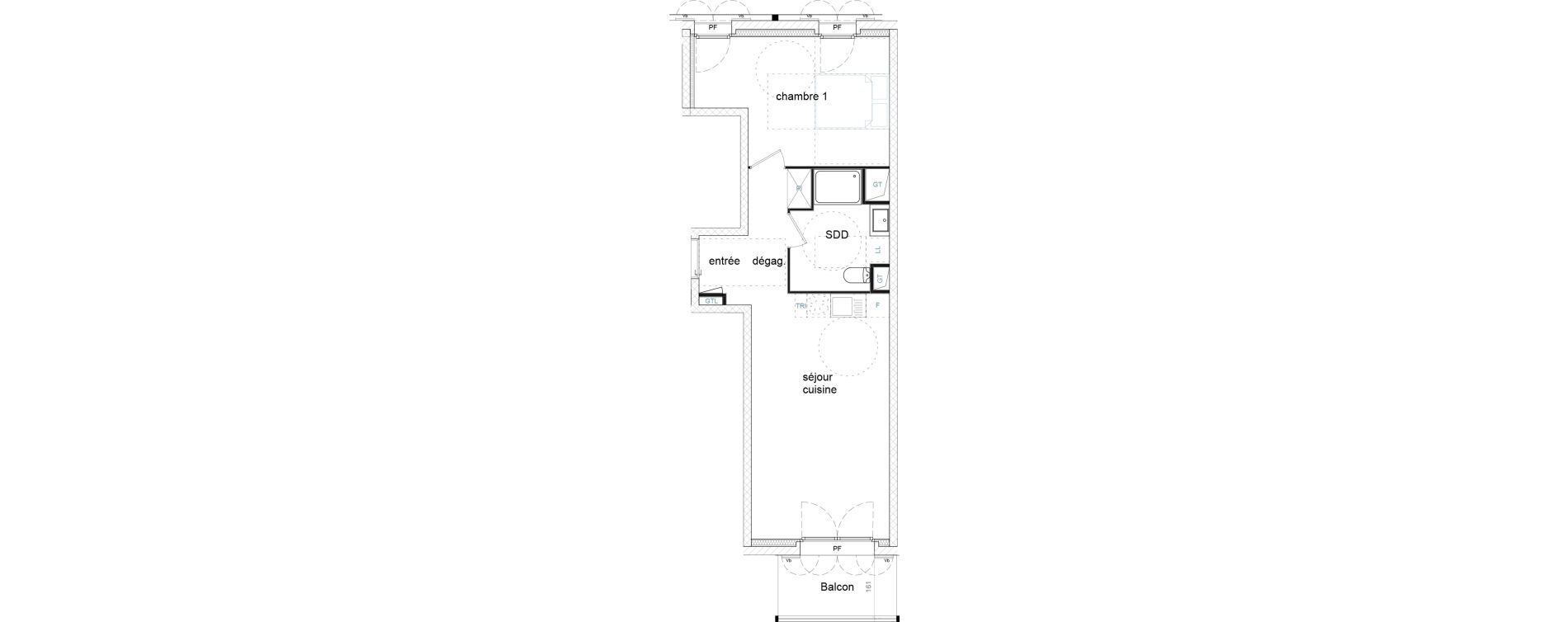 Appartement T2 de 48,37 m2 &agrave; Strasbourg Starlette