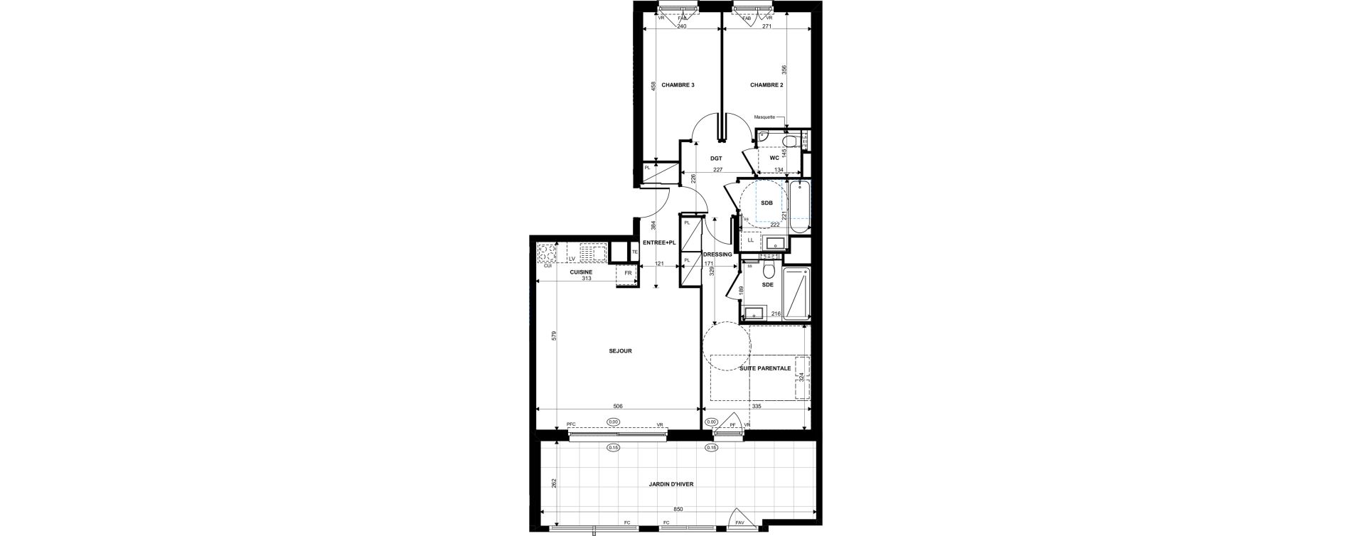 Appartement T4 de 81,27 m2 &agrave; Strasbourg Gare sud est