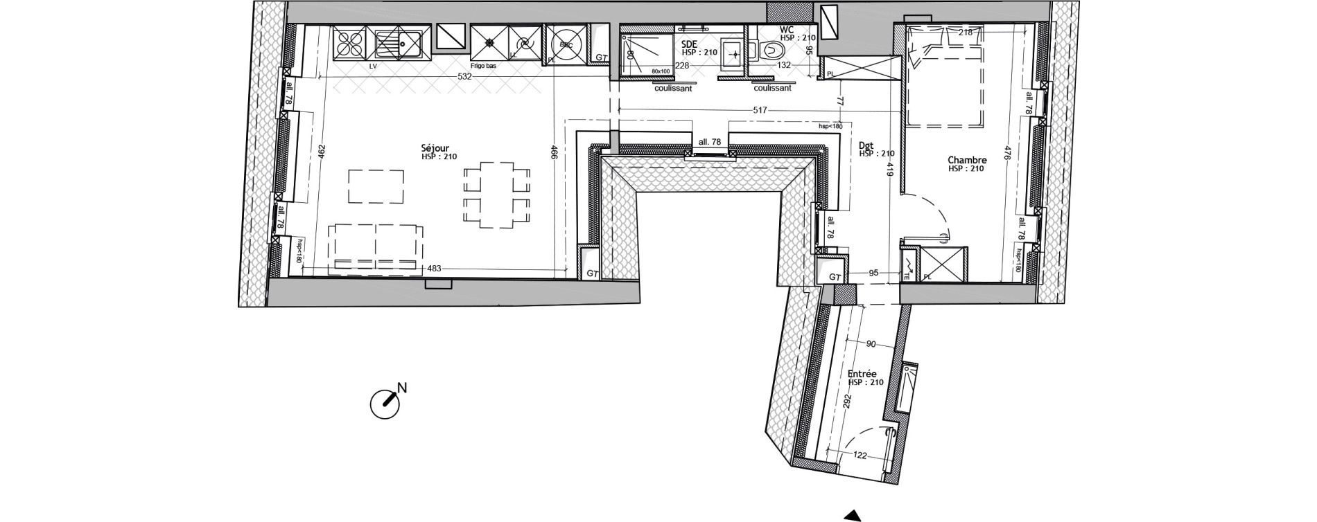 Appartement T2 de 46,60 m2 &agrave; Strasbourg La grande-&iuml;le