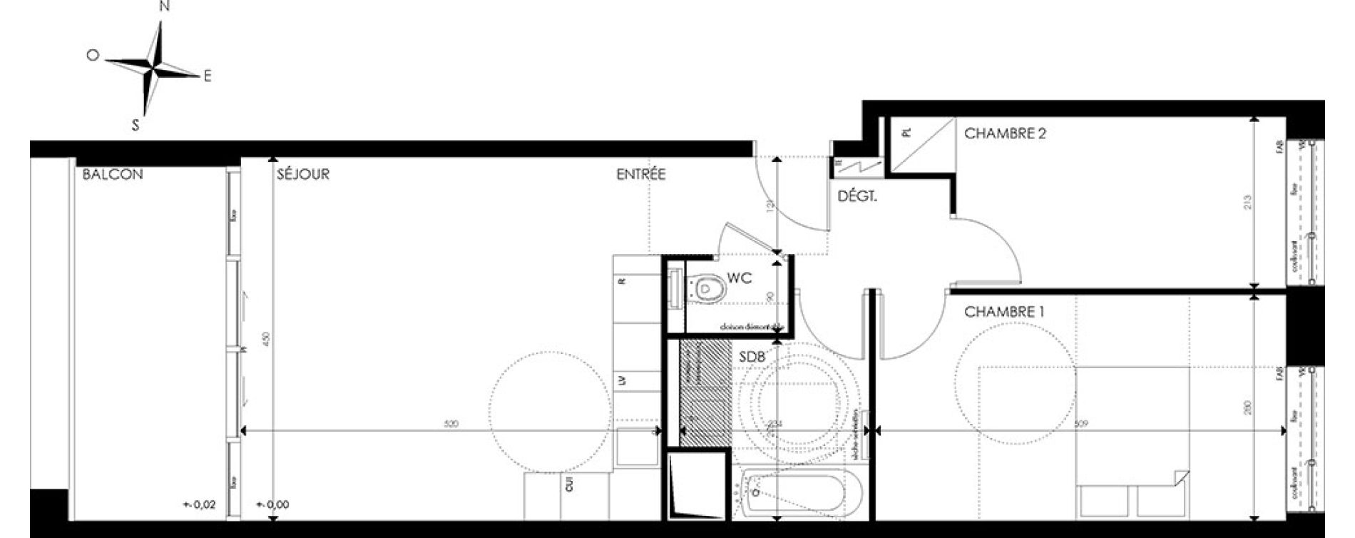 Appartement T3 de 57,90 m2 &agrave; Strasbourg Port du rhin