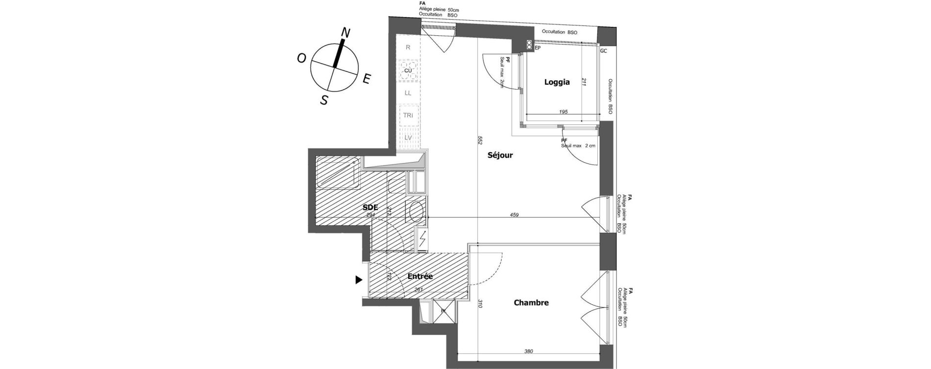 Appartement T2 de 42,09 m2 &agrave; Strasbourg Starlette