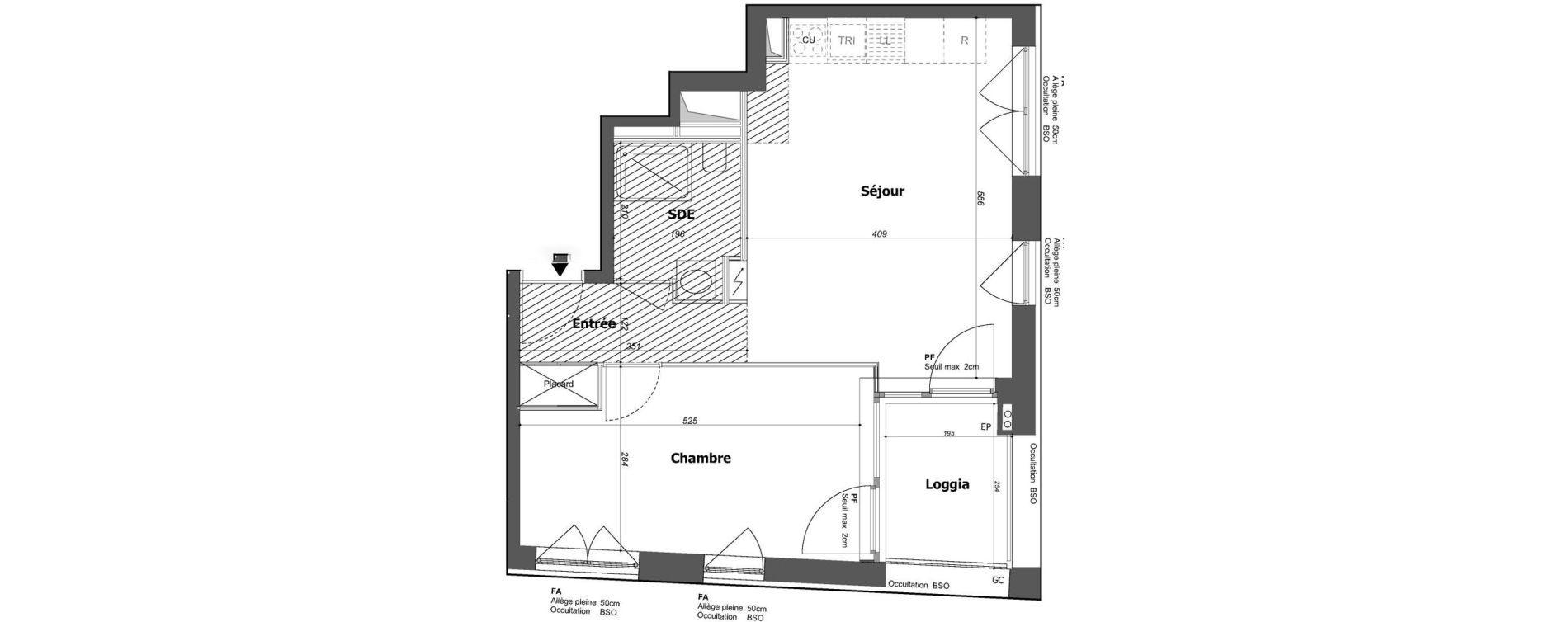 Appartement T2 de 45,02 m2 &agrave; Strasbourg Starlette