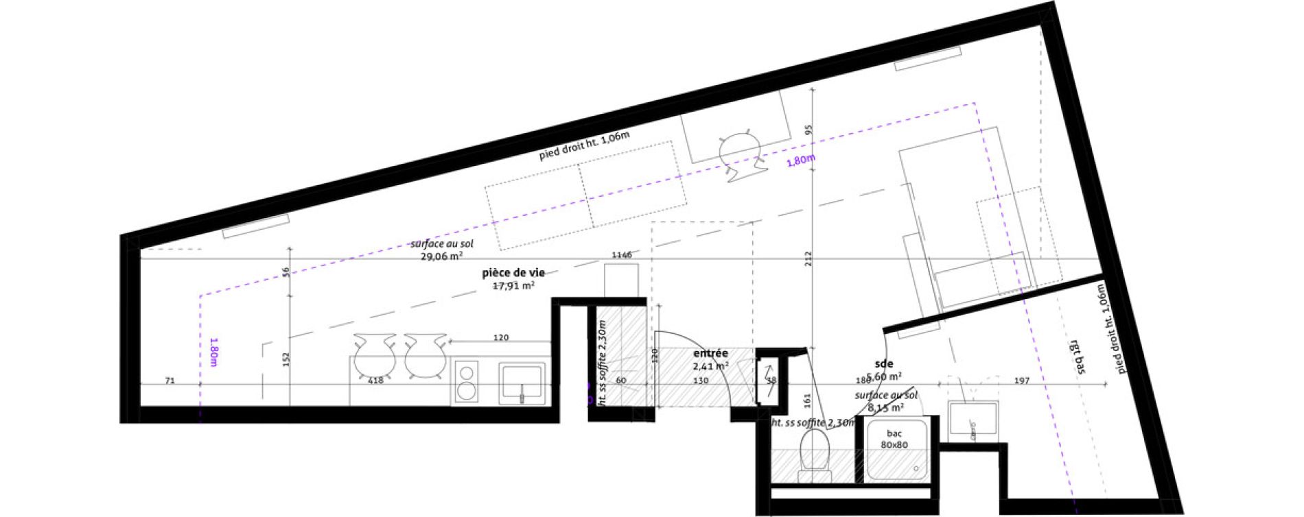 Appartement T1 de 25,92 m2 &agrave; Strasbourg Cronenbourg