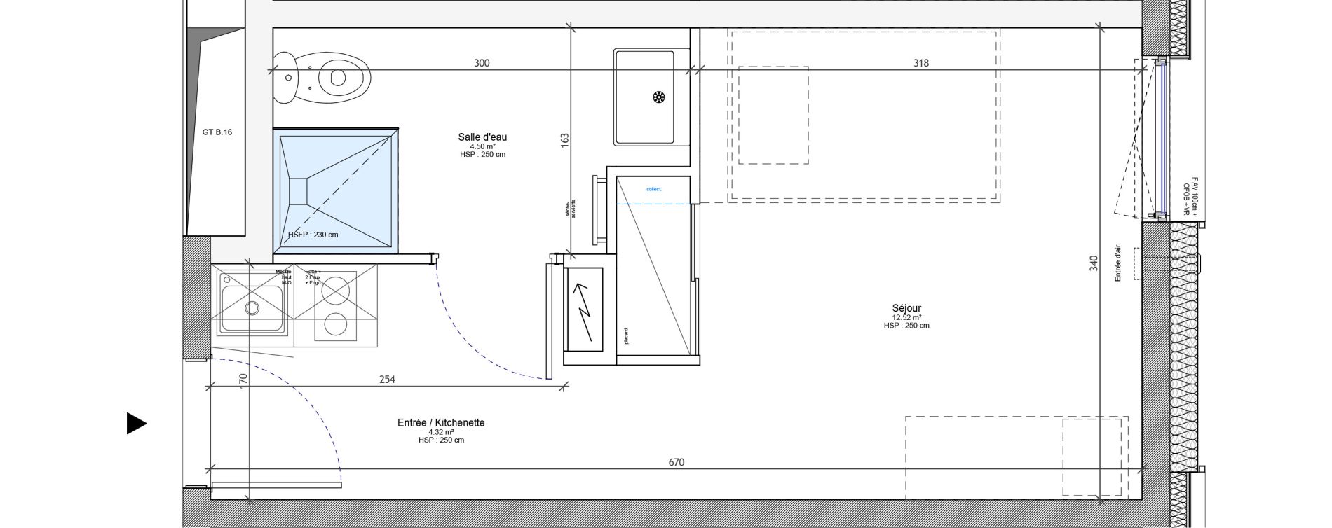 Appartement T1 meubl&eacute; de 21,34 m2 &agrave; Strasbourg Neudorf - musau
