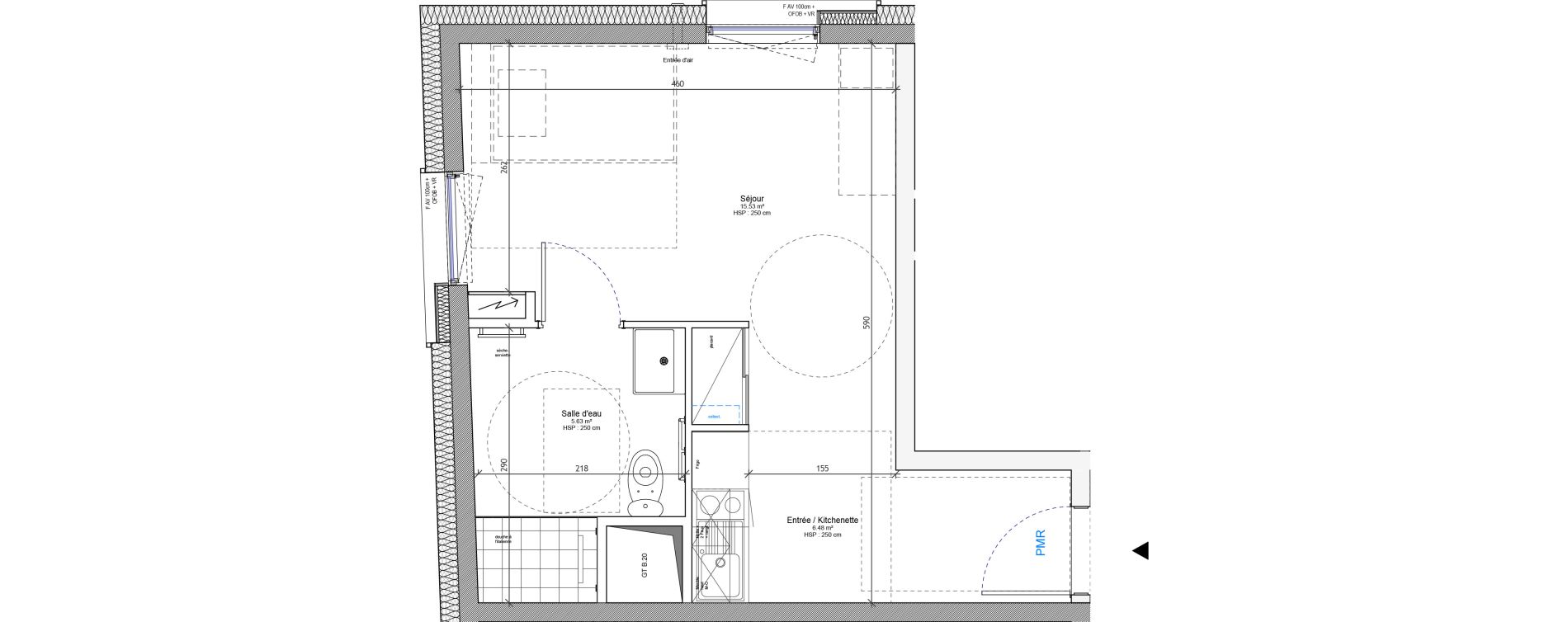 Appartement T1 meubl&eacute; de 27,64 m2 &agrave; Strasbourg Neudorf - musau