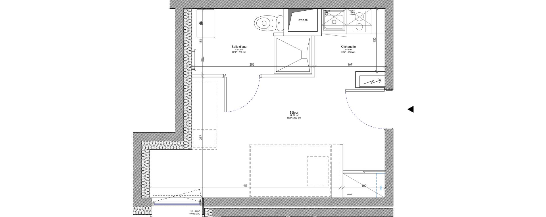 Appartement T1 meubl&eacute; de 20,64 m2 &agrave; Strasbourg Neudorf - musau