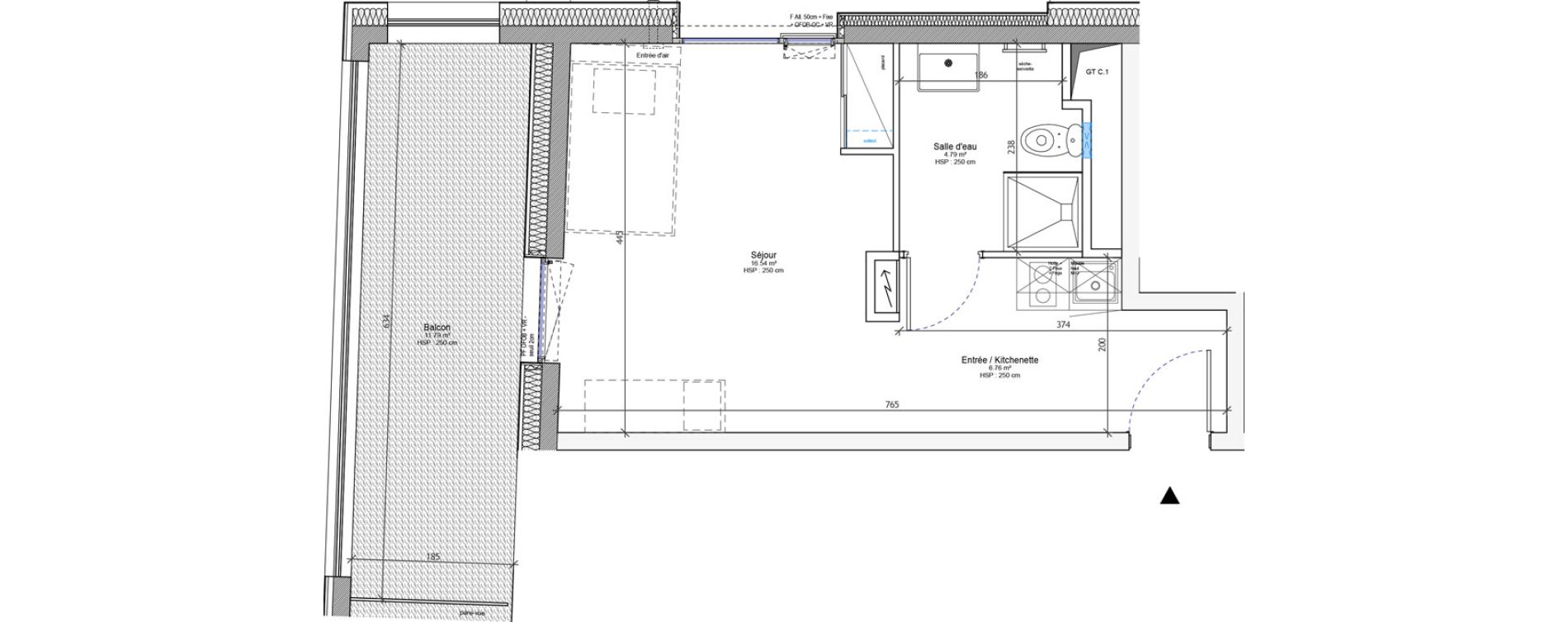 Appartement T1 meubl&eacute; de 28,09 m2 &agrave; Strasbourg Neudorf - musau