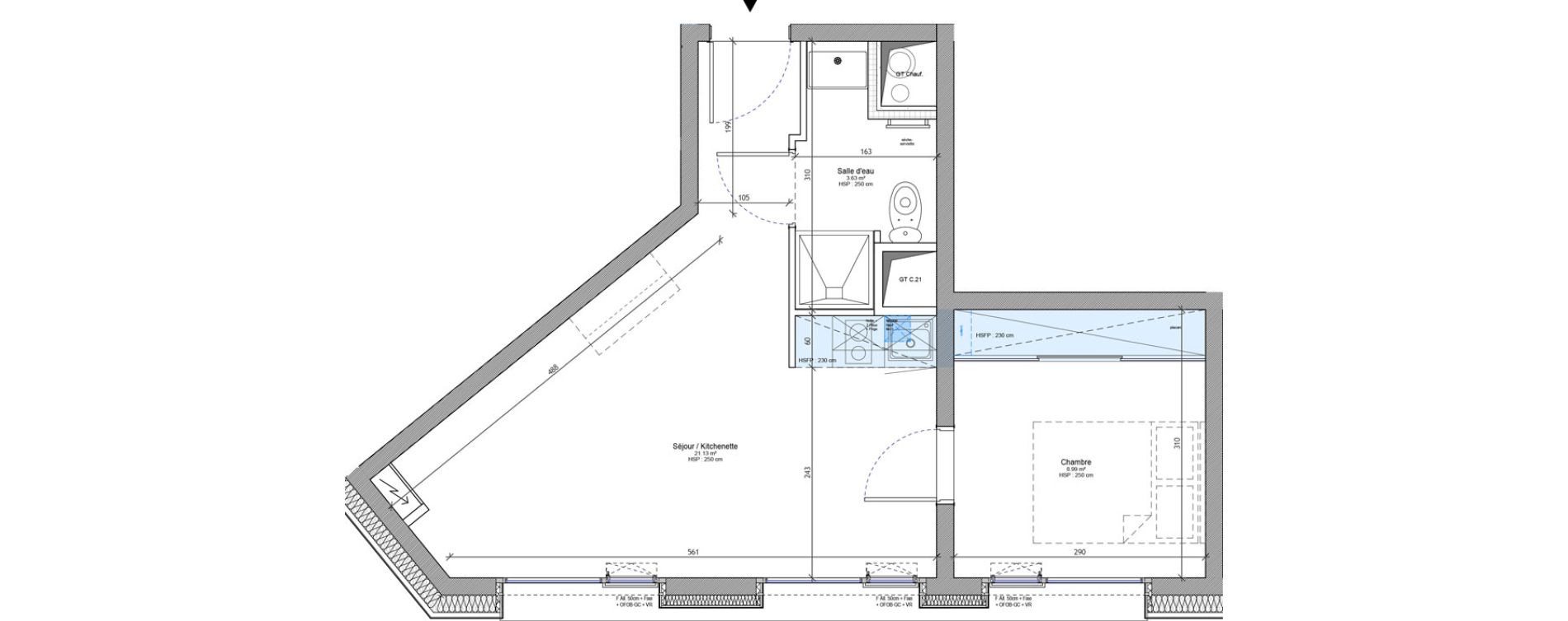 Appartement T2 meubl&eacute; de 33,75 m2 &agrave; Strasbourg Neudorf - musau