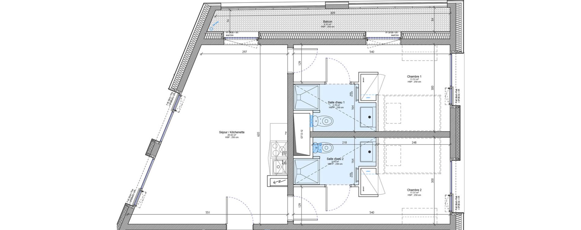 Appartement T3 meubl&eacute; de 56,60 m2 &agrave; Strasbourg Neudorf - musau