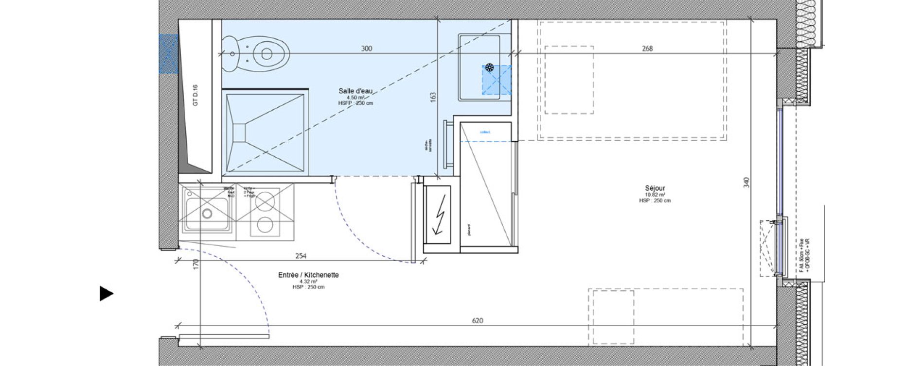 Appartement T1 meubl&eacute; de 19,64 m2 &agrave; Strasbourg Neudorf - musau