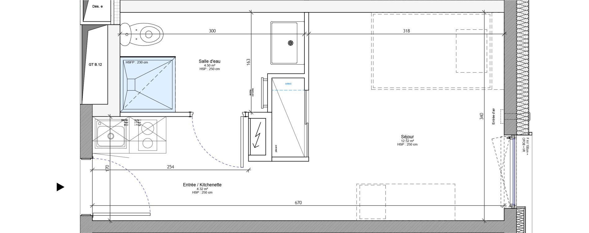 Appartement T1 meubl&eacute; de 21,34 m2 &agrave; Strasbourg Neudorf - musau