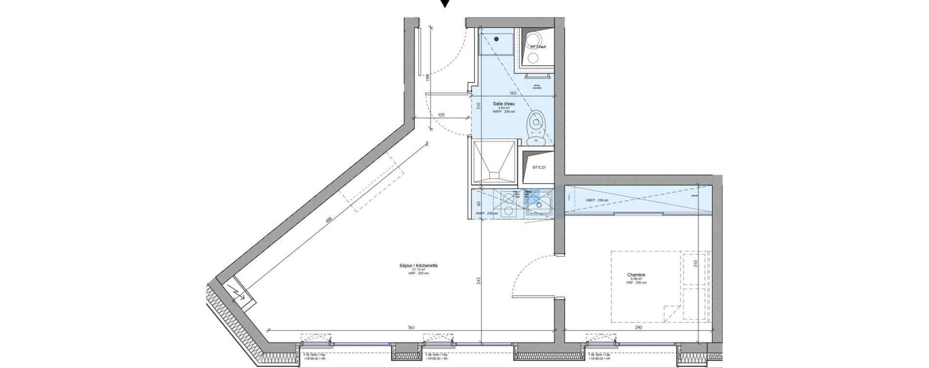 Appartement T2 meubl&eacute; de 33,75 m2 &agrave; Strasbourg Neudorf - musau