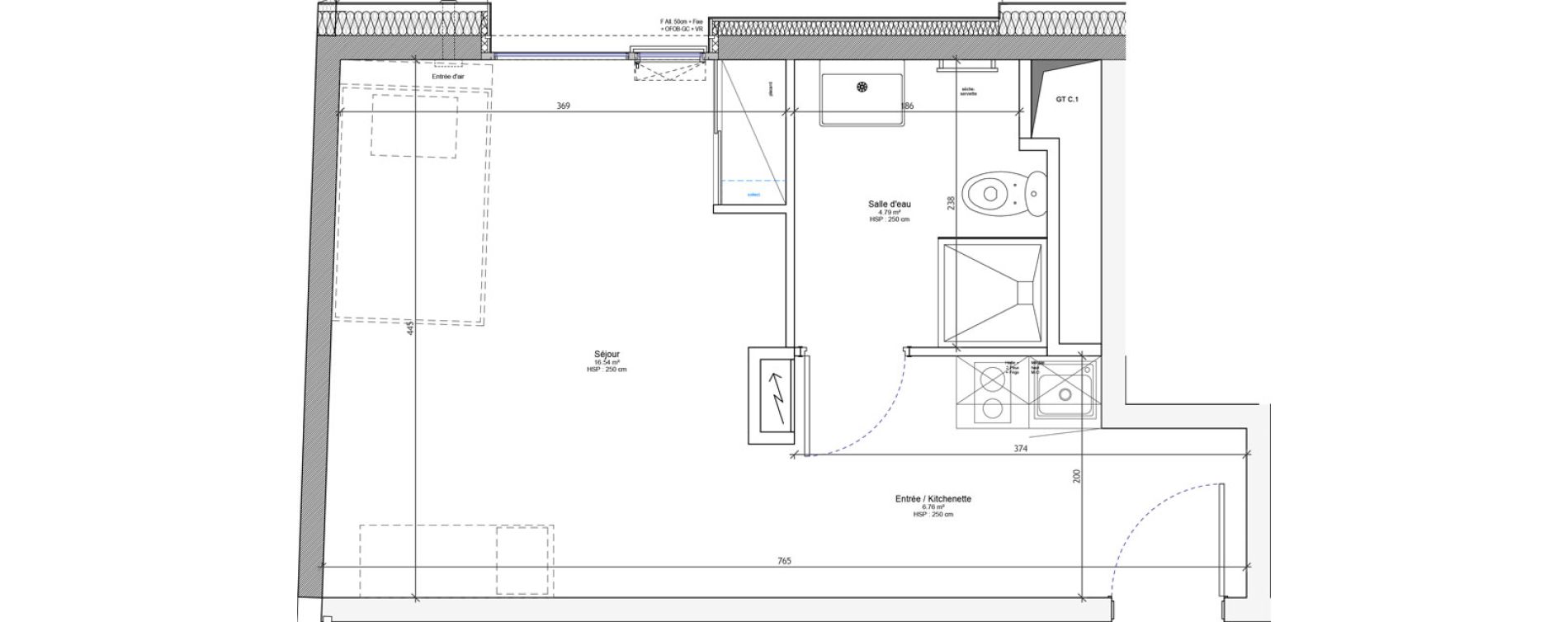 Appartement T1 meubl&eacute; de 28,09 m2 &agrave; Strasbourg Neudorf - musau