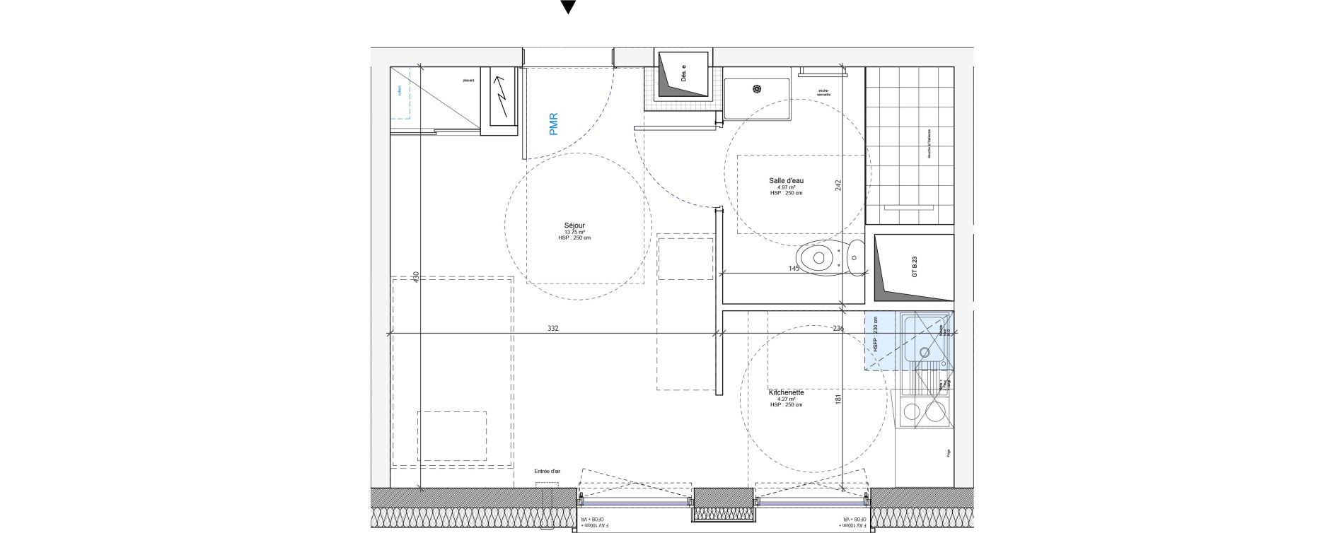 Appartement T1 meubl&eacute; de 22,99 m2 &agrave; Strasbourg Neudorf - musau
