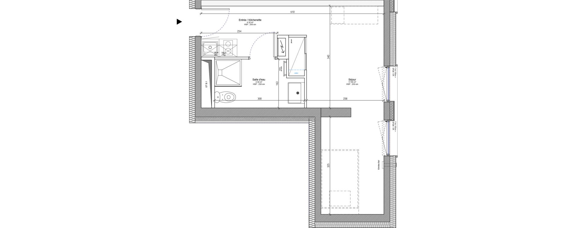 Appartement T1 meubl&eacute; de 26,46 m2 &agrave; Strasbourg Neudorf - musau