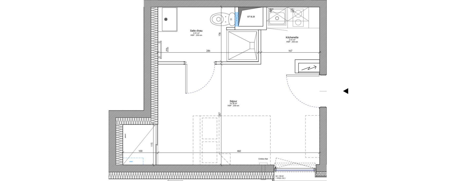 Appartement T1 meubl&eacute; de 20,72 m2 &agrave; Strasbourg Neudorf - musau