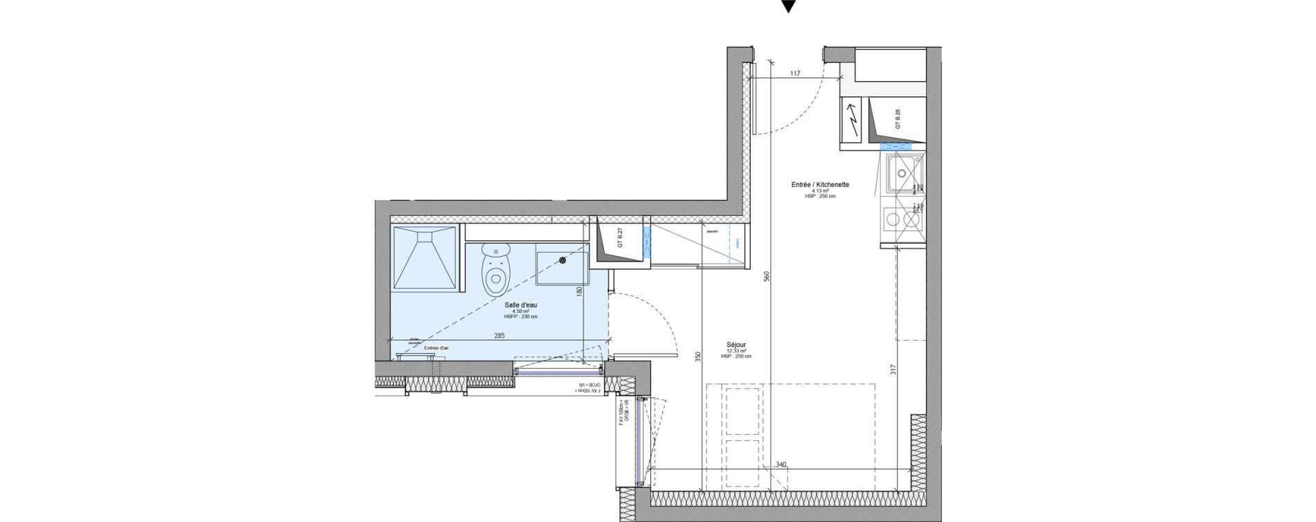 Appartement T1 meubl&eacute; de 20,96 m2 &agrave; Strasbourg Neudorf - musau