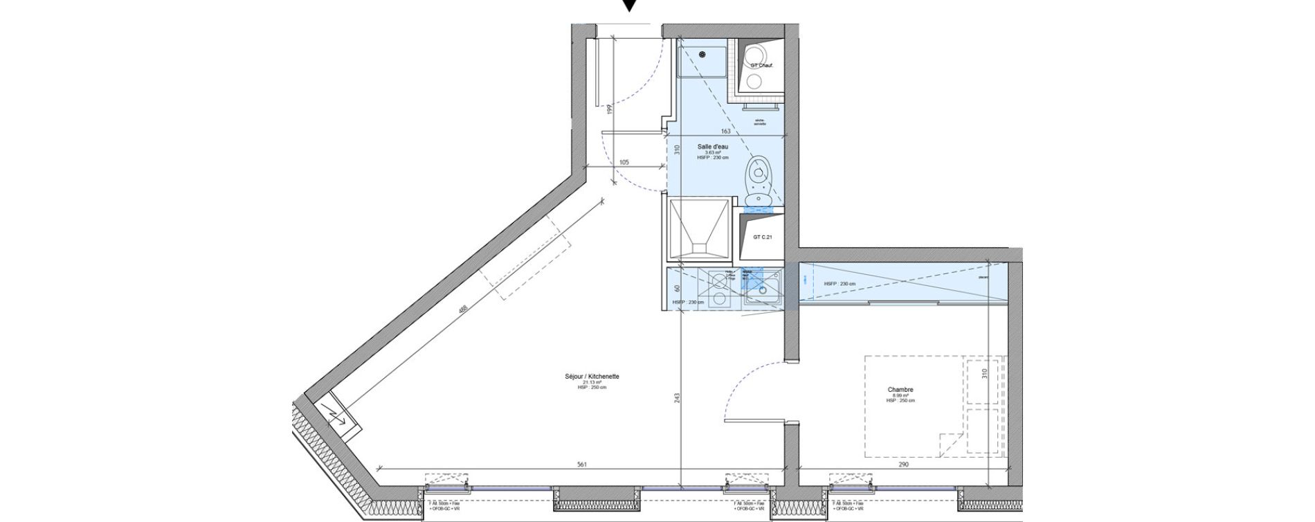Appartement T2 meubl&eacute; de 33,75 m2 &agrave; Strasbourg Neudorf - musau