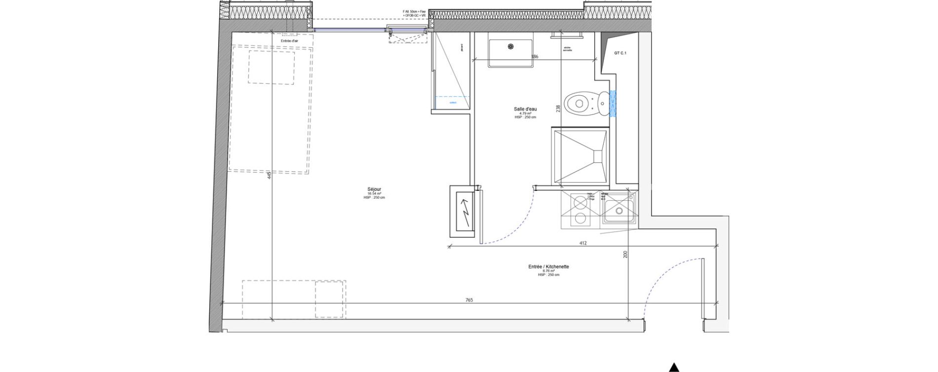 Appartement T1 meubl&eacute; de 28,09 m2 &agrave; Strasbourg Neudorf - musau