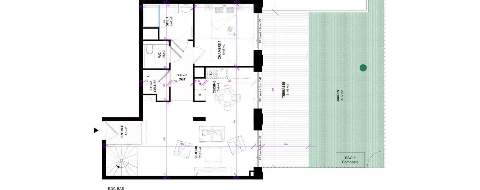 Duplex T3 de 70,16 m2 &agrave; Strasbourg Starlette