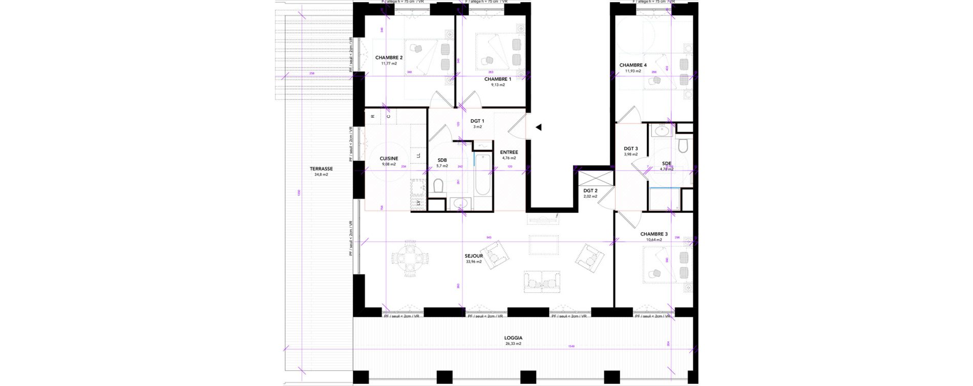 Appartement T5 de 110,72 m2 &agrave; Strasbourg Starlette