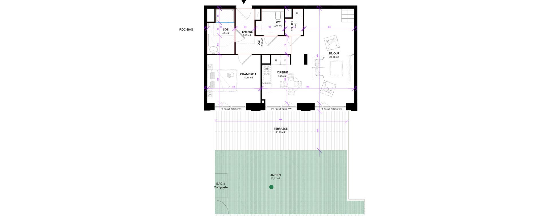 Duplex T4 de 81,26 m2 &agrave; Strasbourg Starlette