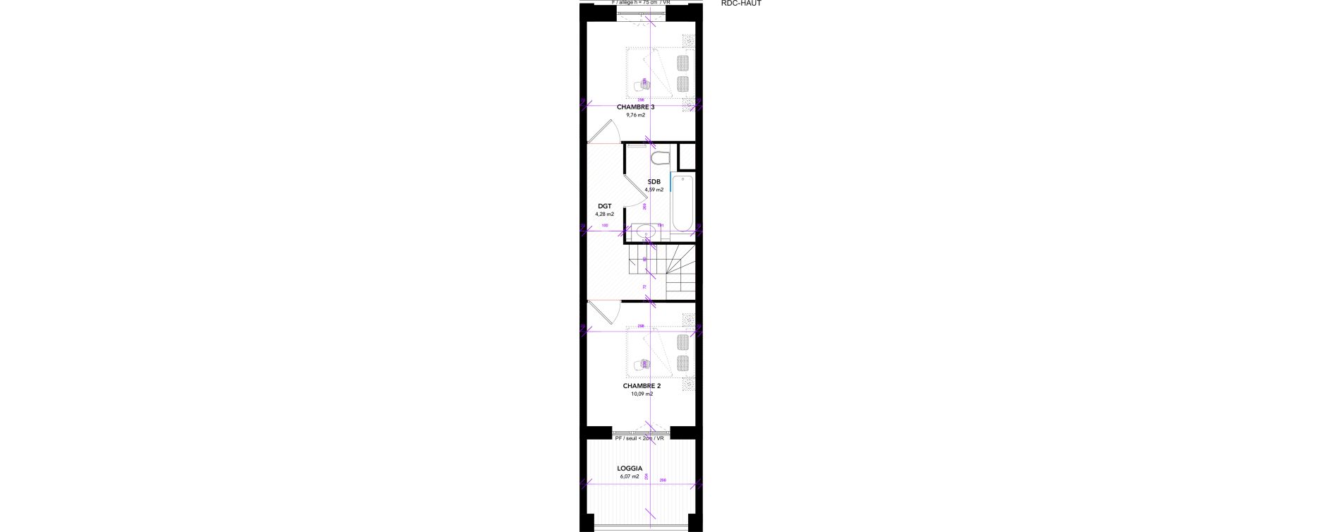 Duplex T4 de 81,26 m2 &agrave; Strasbourg Starlette