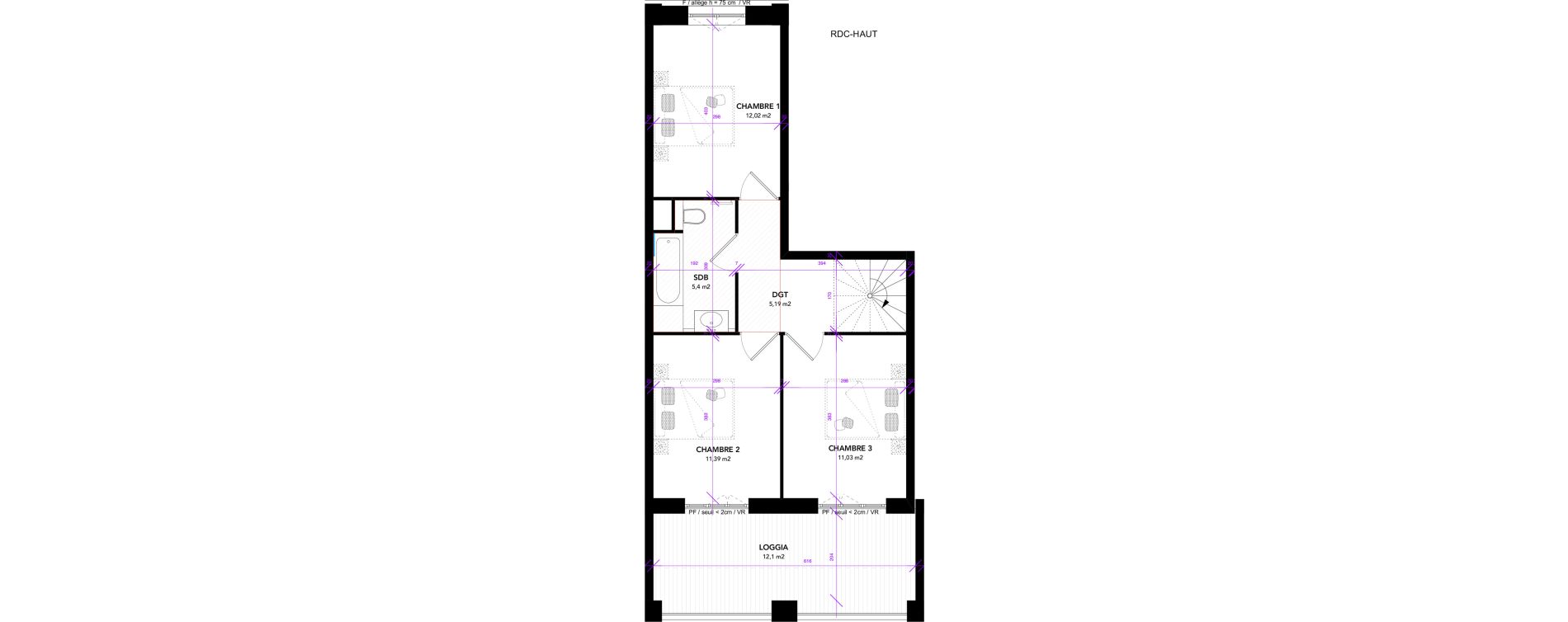 Duplex T4 de 82,95 m2 &agrave; Strasbourg Starlette