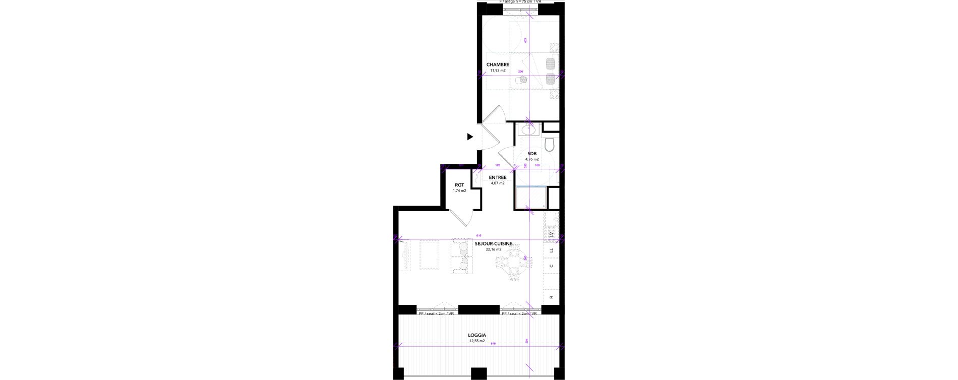 Appartement T2 de 44,66 m2 &agrave; Strasbourg Starlette