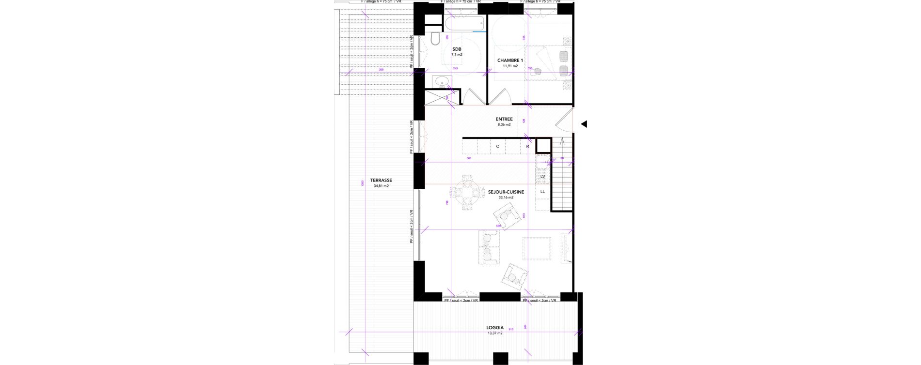 Duplex T4 de 86,74 m2 &agrave; Strasbourg Starlette