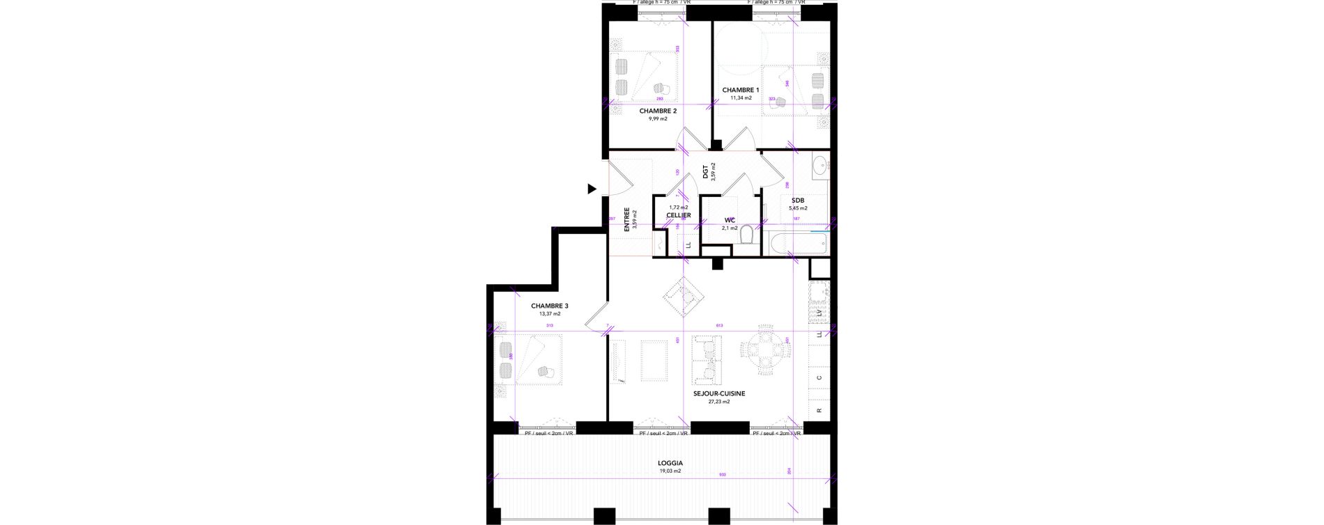 Appartement T4 de 78,38 m2 &agrave; Strasbourg Starlette