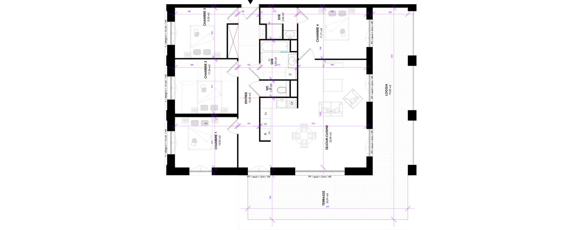 Appartement T5 de 98,24 m2 &agrave; Strasbourg Starlette