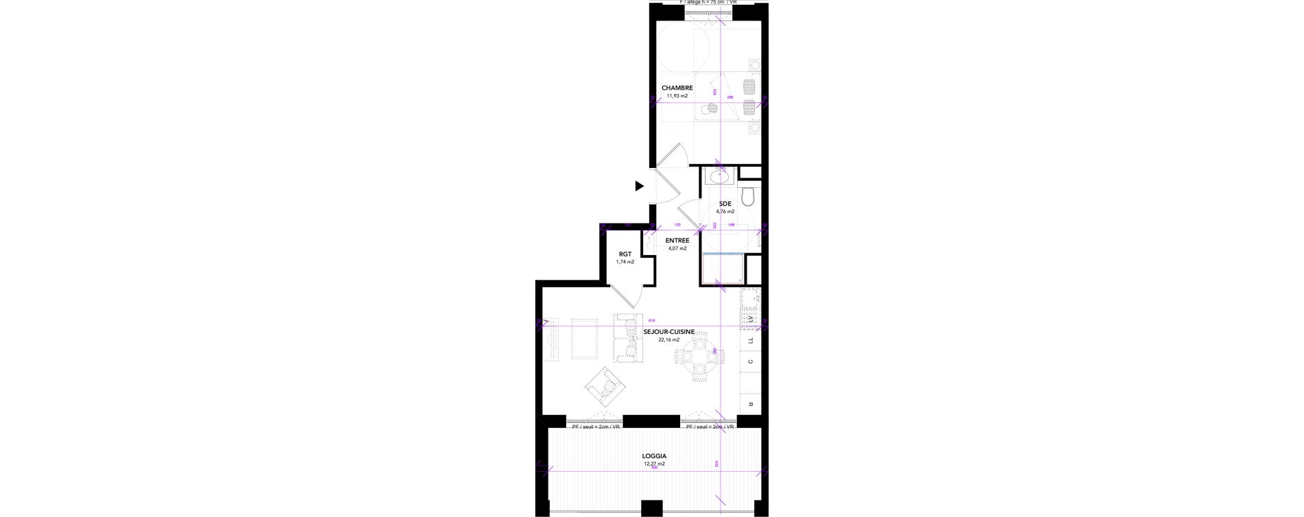 Appartement T2 de 44,66 m2 &agrave; Strasbourg Starlette