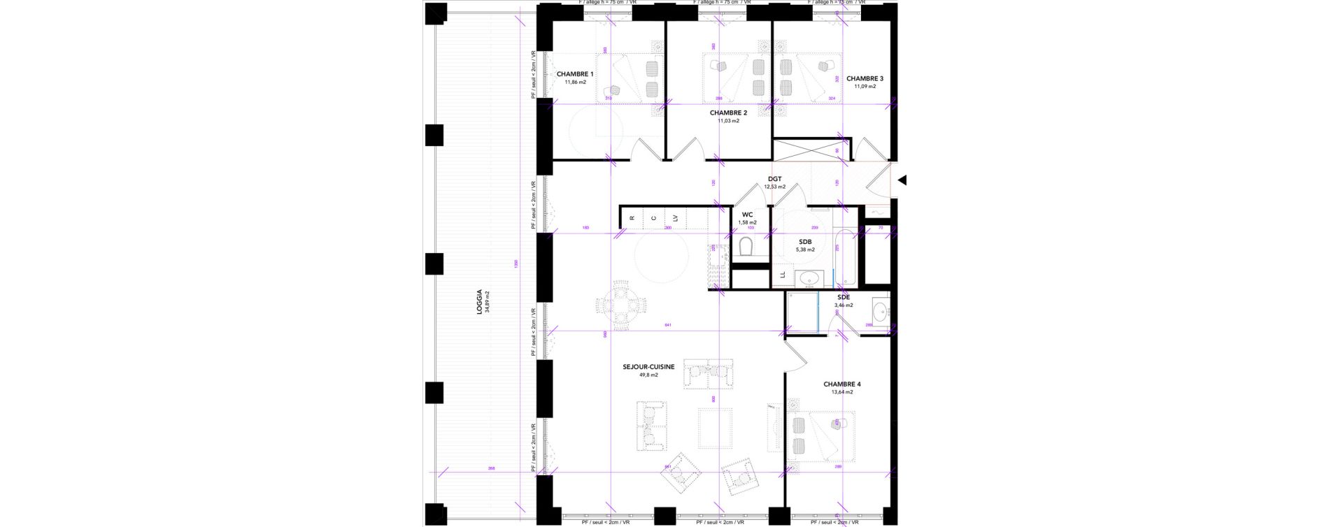 Appartement T5 de 120,38 m2 &agrave; Strasbourg Starlette