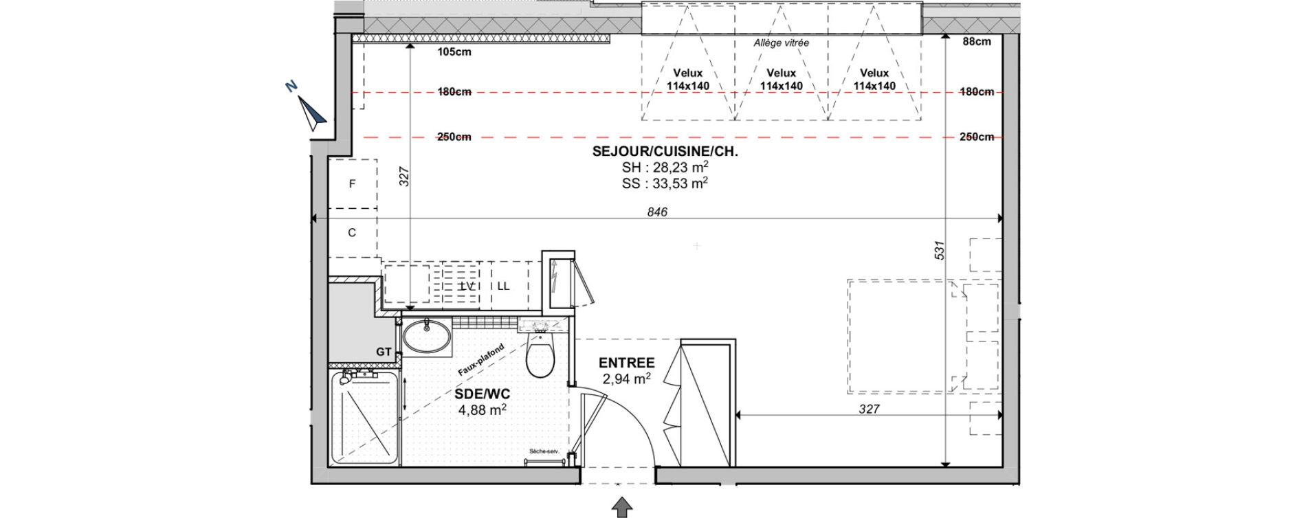 Studio de 36,05 m2 &agrave; Strasbourg Tivoli