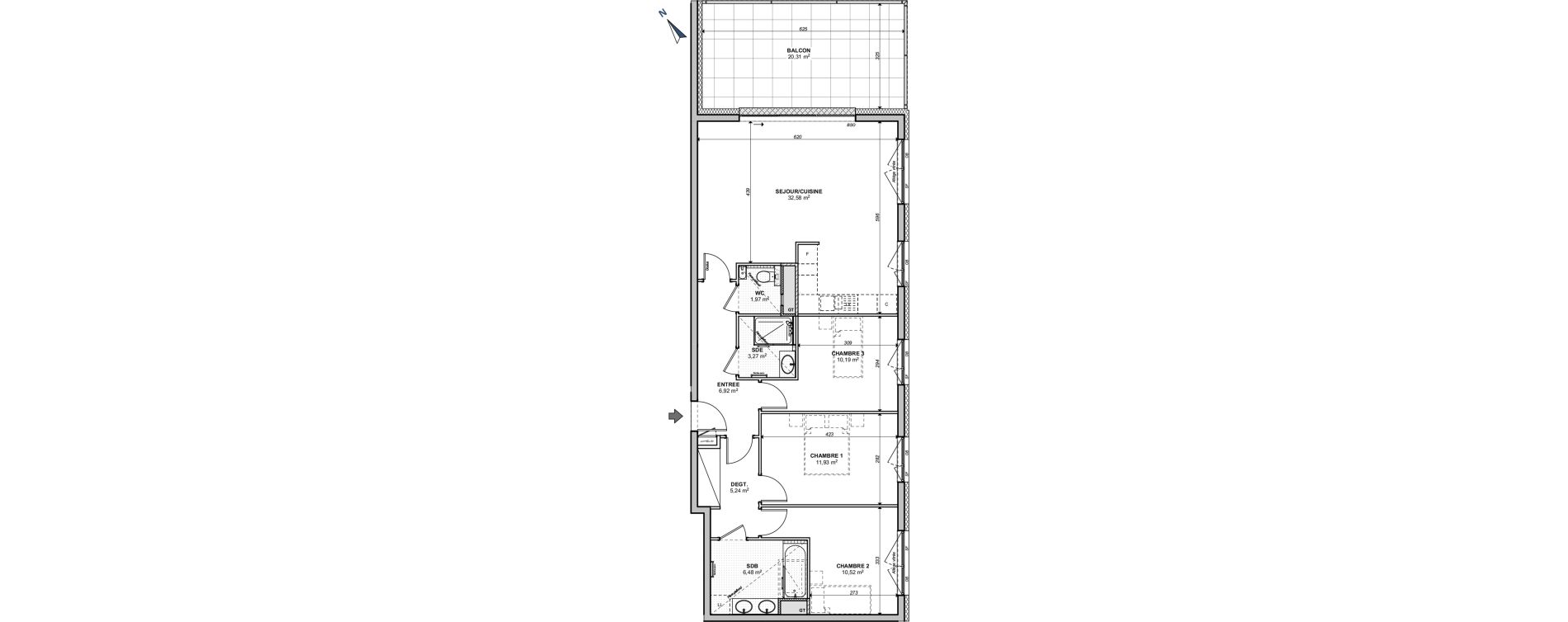 Appartement T4 de 89,10 m2 &agrave; Strasbourg Tivoli