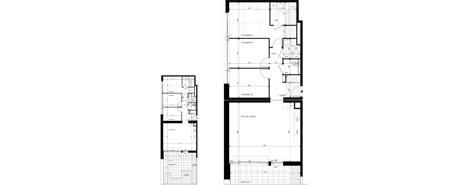 Appartement T4 de 91,09 m2 &agrave; Strasbourg Port du rhin