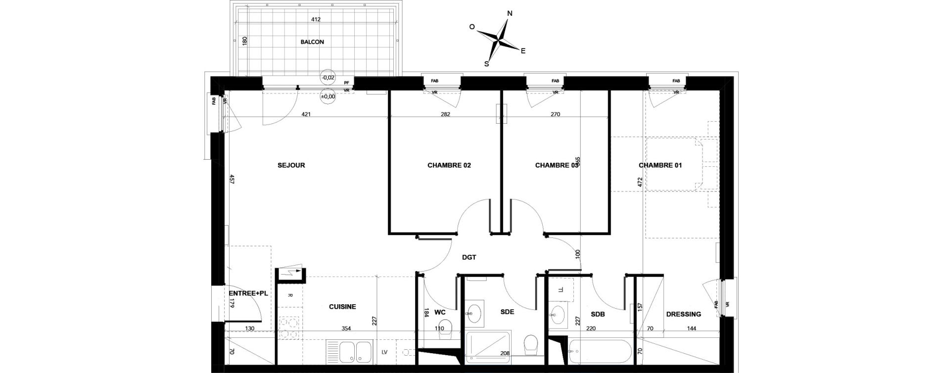 Appartement T4 de 86,09 m2 &agrave; Wissembourg Centre